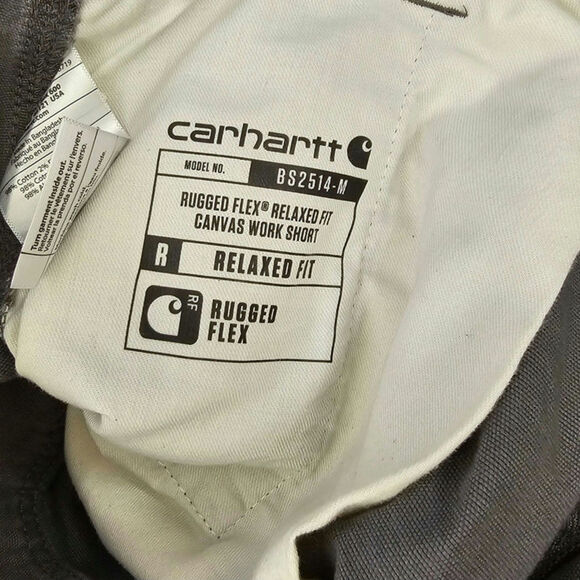 Carhartt Rugged Flex Relaxed Fit Grey Canvas Work Shorts BS2514 Normcore Gorp 42 - Picture 5 of 7